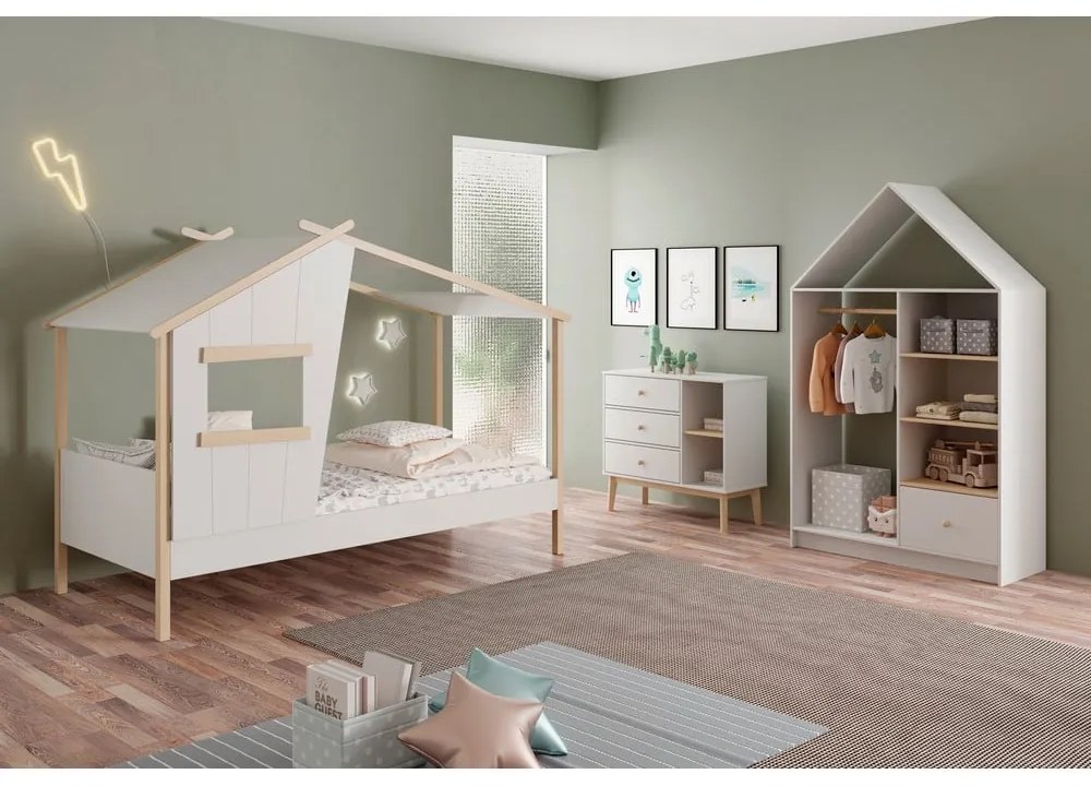 Бял нисък скрин за деца 90x81 cm Esteban - Marckeric