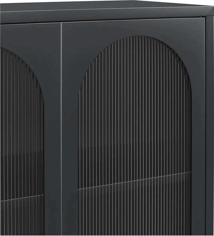 Черна метална витрина 80x186x40 cm Luna – Støraa