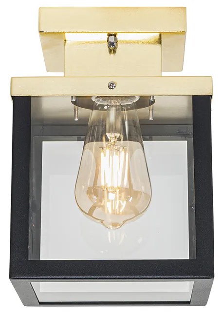 Индустриален външен таванен аплик черен със злато - Rotterdam