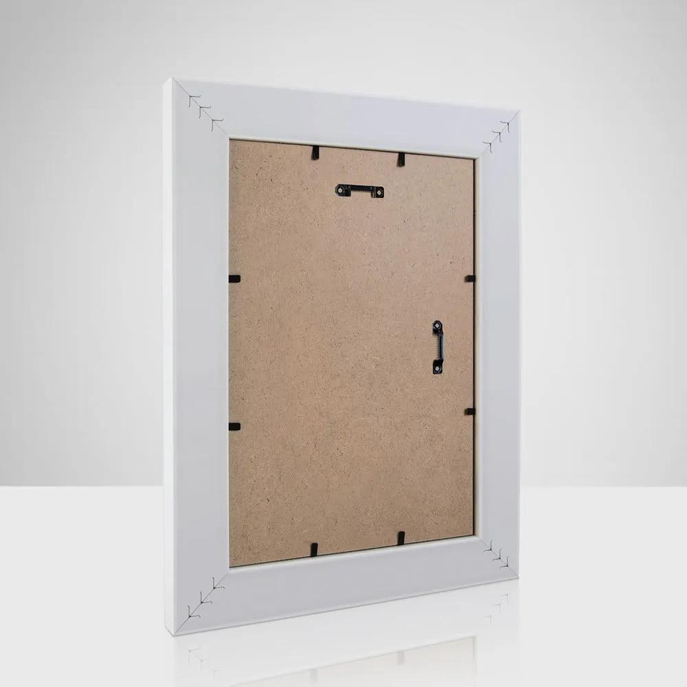 Бяла пластмасова рамка за стена 48x58 cm