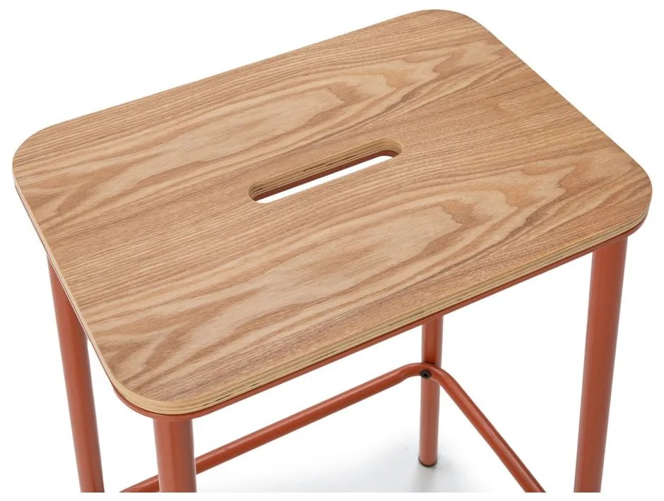 Бар столове в комплект 2 бр. в тухлен цвят (височина на седалката 65 cm) Abba – Marckeric