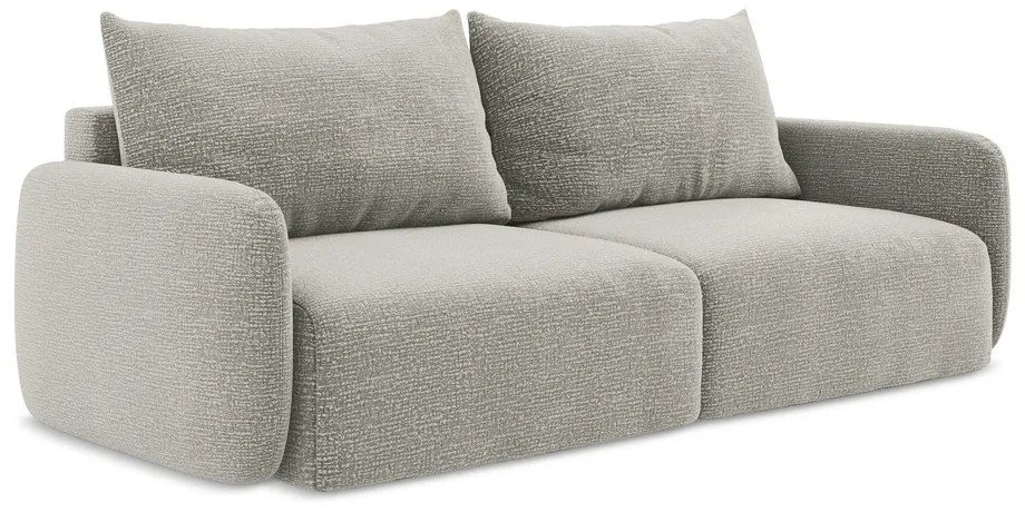 Светлосив разтегателен диван с място за съхранение 238 cm Kalena – Makamii