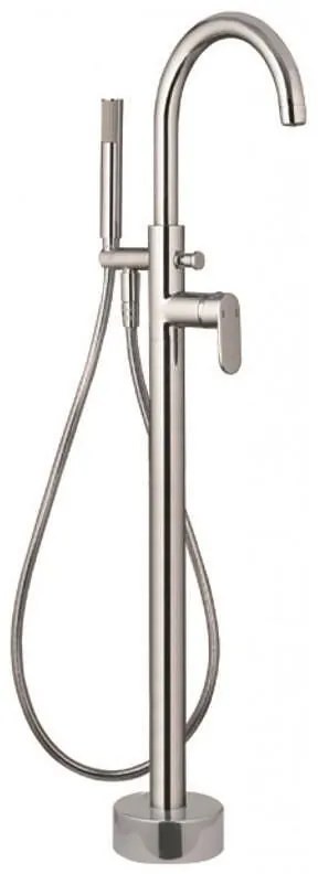 Стоящ смесител за вана ICL 8213C, месинг, хром, подово захранване, с шлаух и слушалка, 110.4x25см