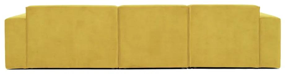 Ъглов диван от жълт велур (десен ъгъл) Sting - Scandic