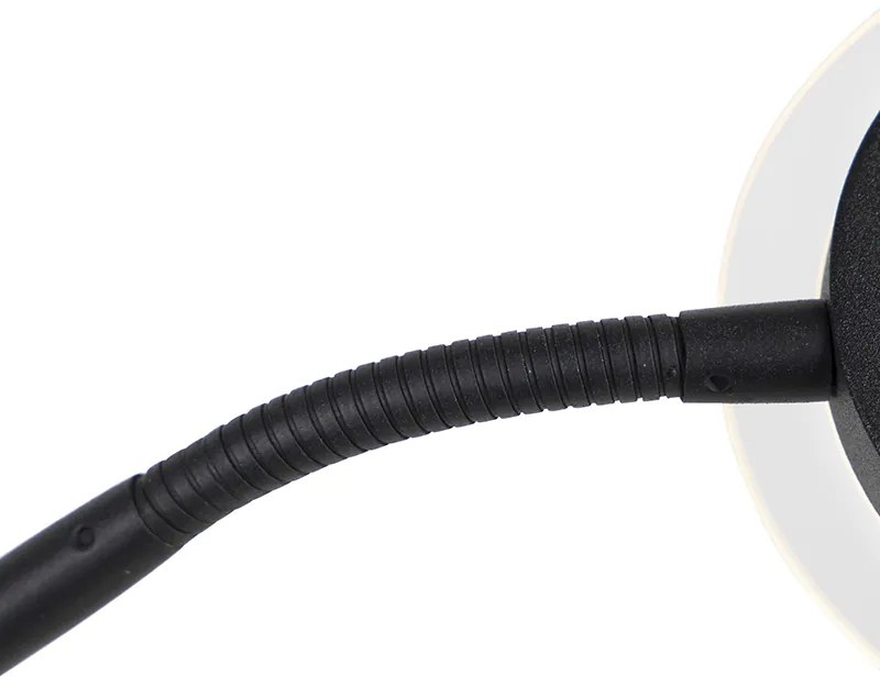 Модерна подова лампа черна с LED и лампа за четене - Divine