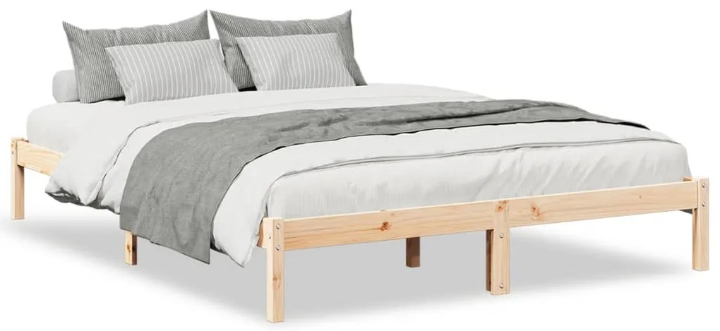 852408 vidaXL Екстра дълга рамка за легло, без матрак, 160x210 см, бор масив