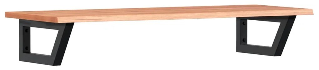 3302571 vidaXL Стенен рафт за мивка, стомана и масивно дърво дъб