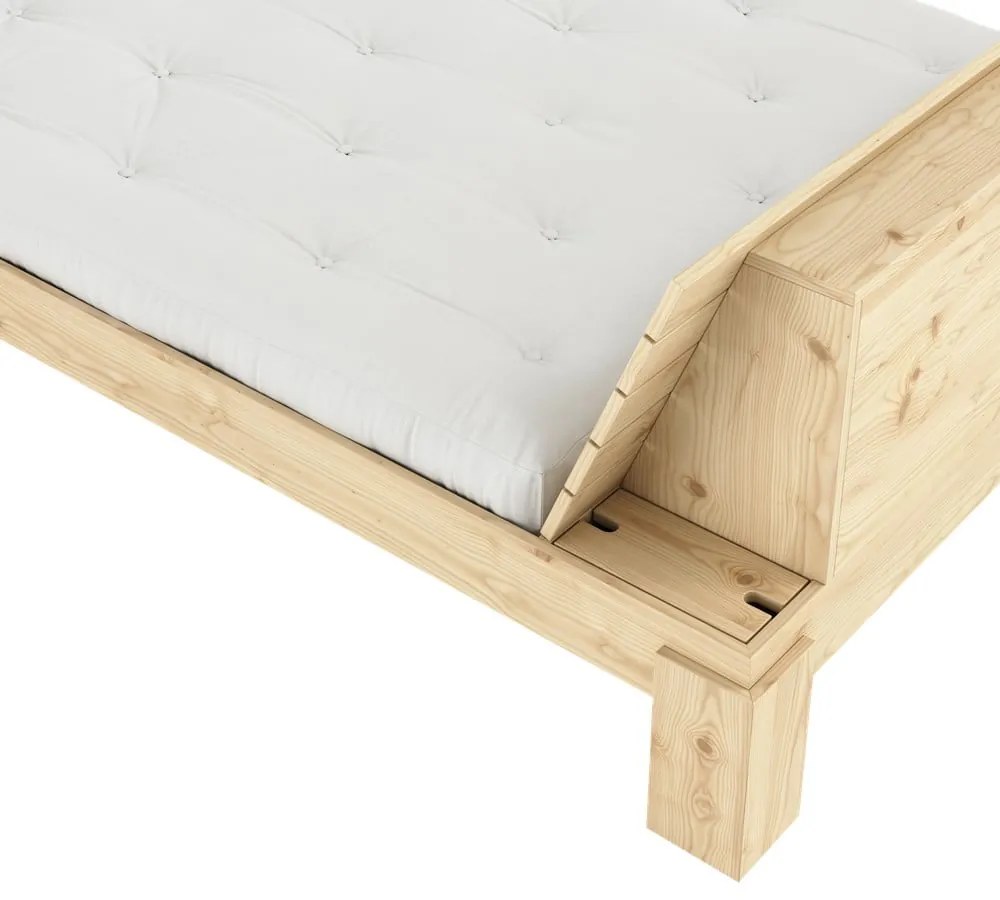 Двойно легло от масивен бор с включена подматрачна рамка в естествен цвят 180x200 cm Layers – Karup Design