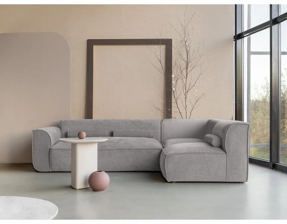 Светлосив ъглов диван (десен ъгъл) Flex Felix – Miuform