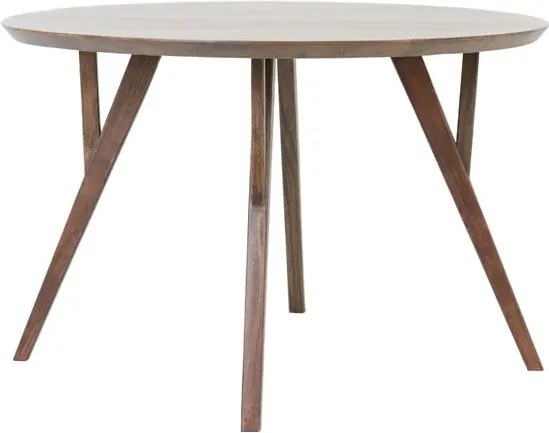 Кафява кръгла трапезна маса с акациев плот ø 120 cm Quenza – Light &amp; Living