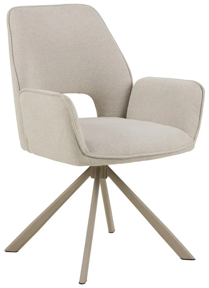 Бежов тапициран трапезен стол с подлакътници Graham – Actona