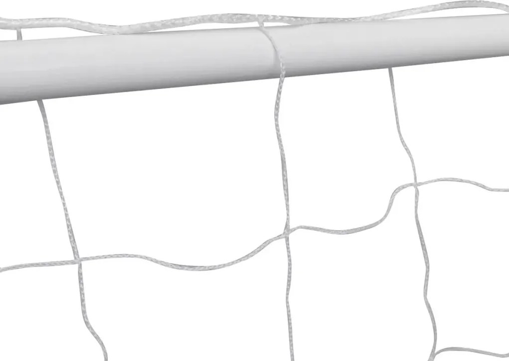 Футболна врата с мрежа, 182x61x122 см, стомана, бяла