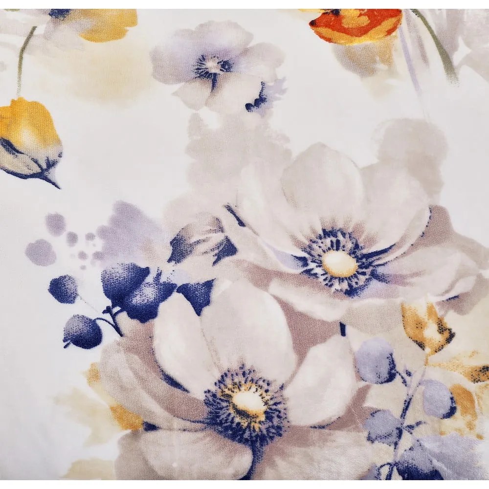 Бяло единично спално бельо от микроплюш 140x200 cm Blossom – My House