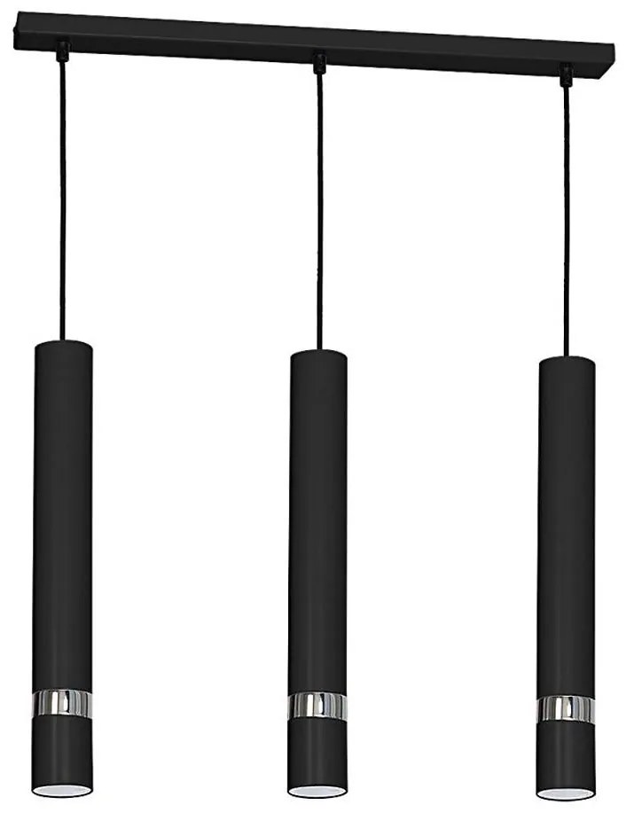 Окачен полилей на кабел JOKER 3xGU10/25W/230V черен/лъскав хром