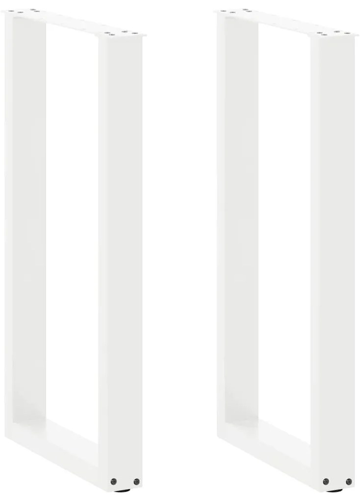 4013221 vidaXL Крака за бар маса, U-образни, 2 бр., бели, 50x(90-91) см, стомана