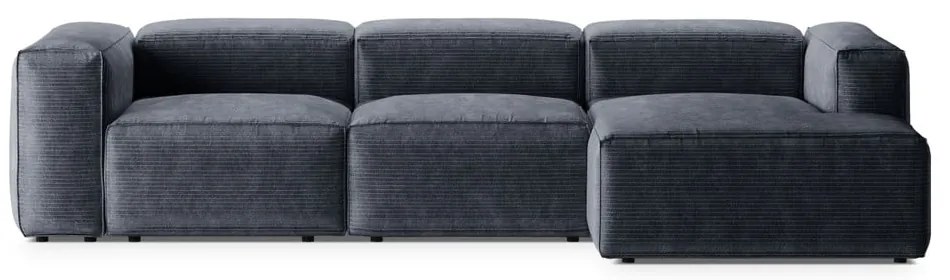 Сиво-син ъглов диван от рипсено кадифе (десен ъгъл) Bergano – Cosmopolitan Design