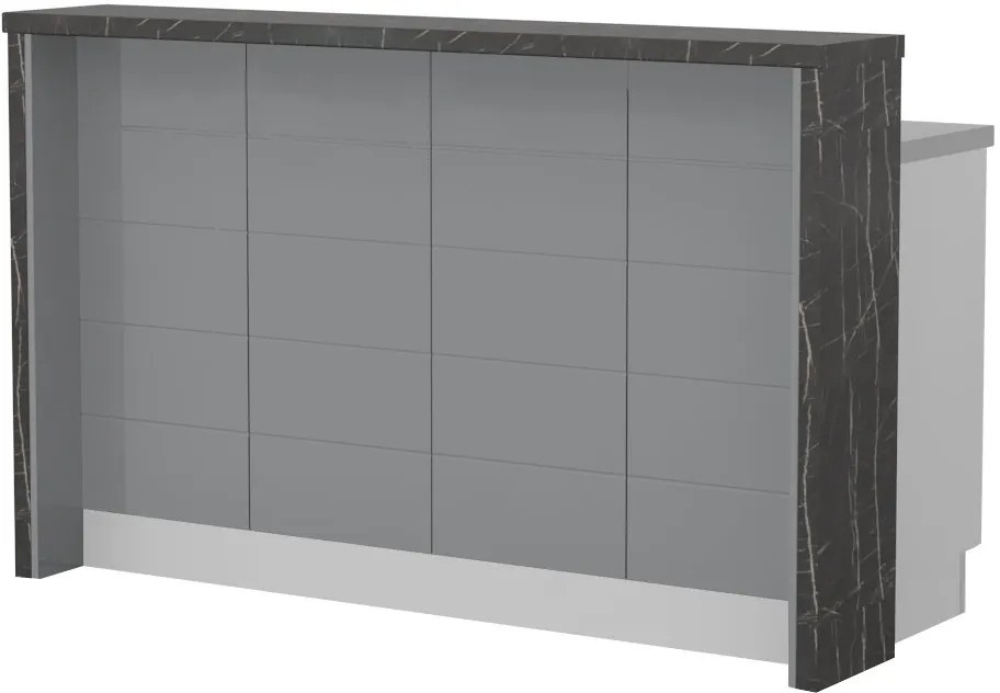 Островна кухненска пейка Hudson-Length: 160 cm.-Gray-Black Stone