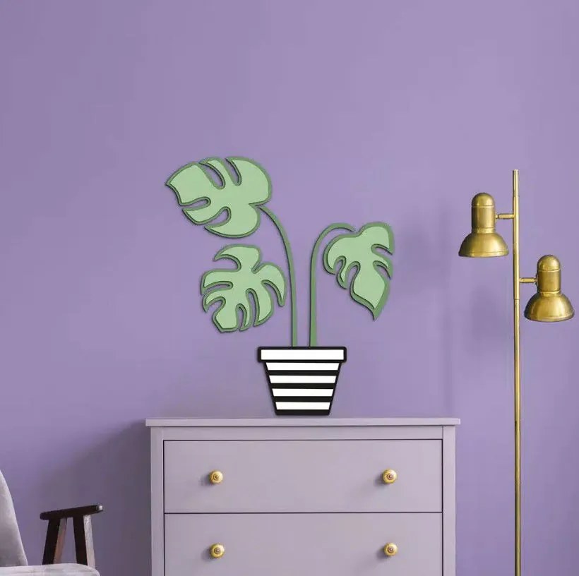 Декоративен стикер за стена от дунапренs 3D Plant M