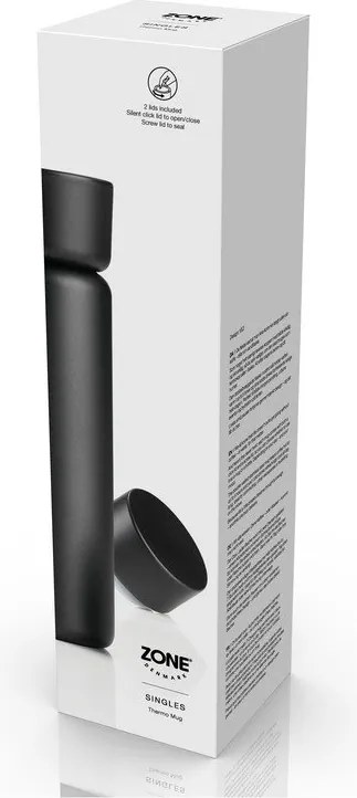 Черна термочаша от неръждаема стомана 650 ml Singles – Zone