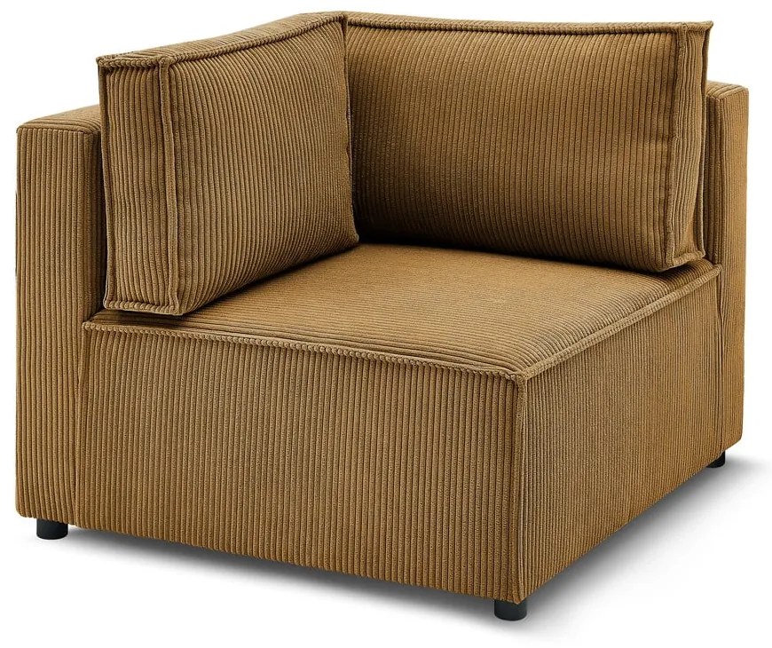 Променлив модул за диван от велур в цвят горчица Nihad modular - Bobochic Paris