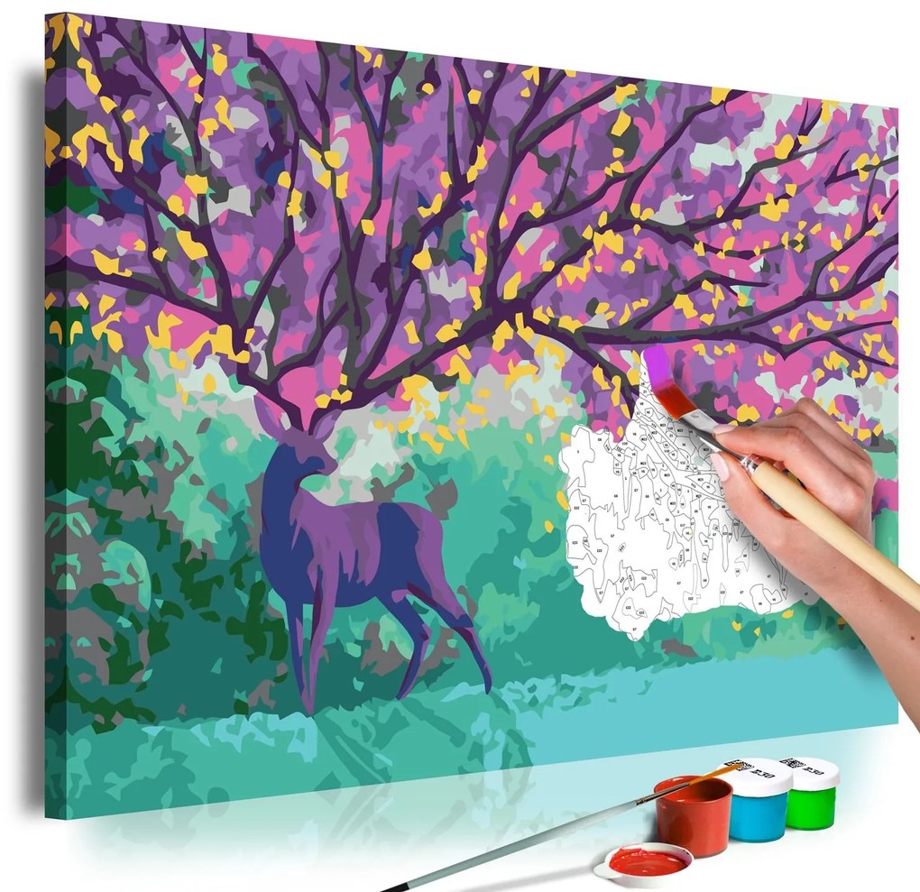 Направете своя собствена картина върху платно - Purple Deer 60x40