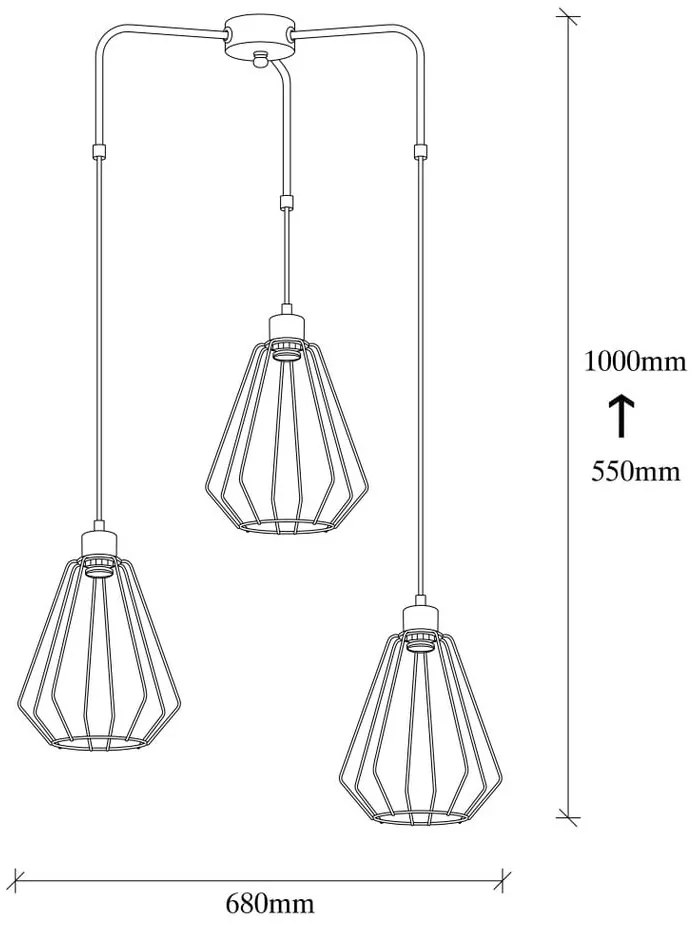 Черно метално висящо осветително тяло Opviq lights Mathaios - Opviq lights