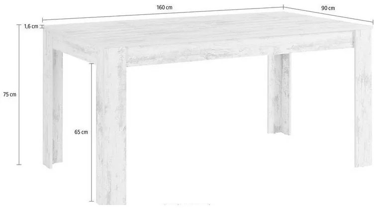 Трапезна маса от декор от дъб в естествен цвят 90x160 cm Lynn – Støraa