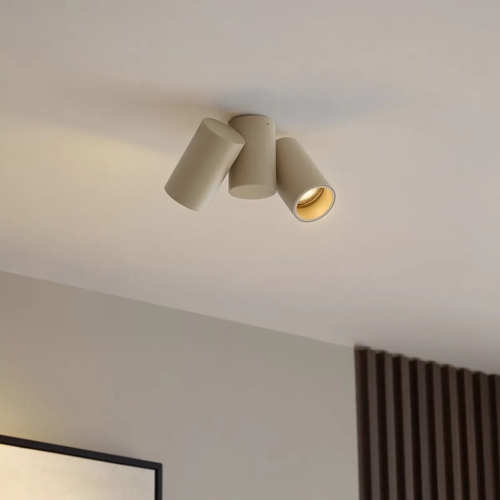 Moderne plafondspot taupe 2-lichts kantelbaar - Michael