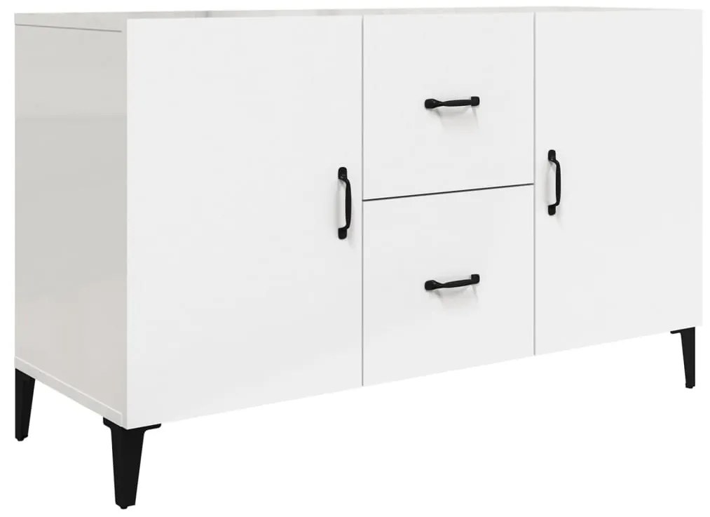 812525 vidaXL Сайдборд, бял гланц, 100x36x60 см, инженерно дърво