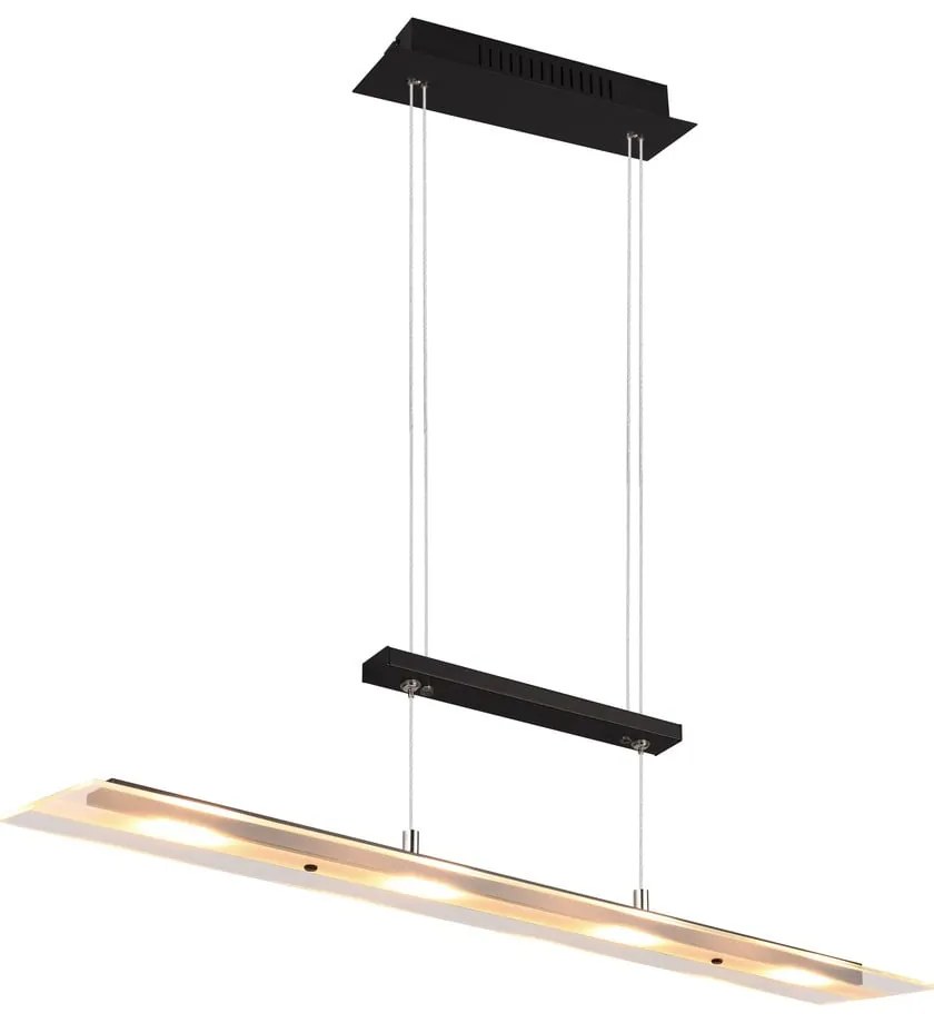 Черно LED осветително тяло със стъклен абажур Milos - Trio