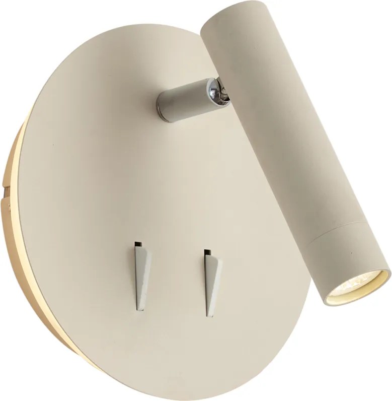 Модерна стенна лампа бежова с LED и USB-C - Croft