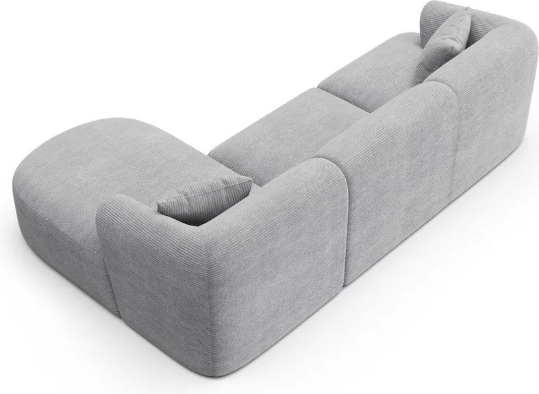 Светлосив ъглов диван от рипсено кадифе (десен ъгъл) Campi – Cosmopolitan Design