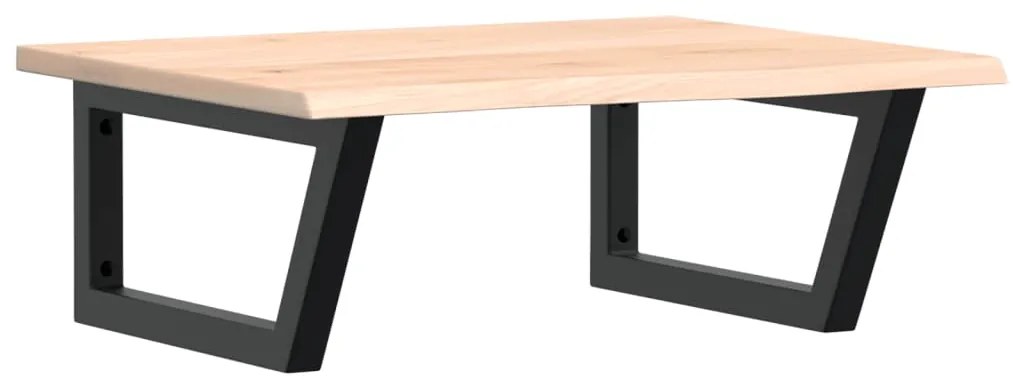 3302595 vidaXL Стенен рафт за мивка, стомана и масивно дърво дъб