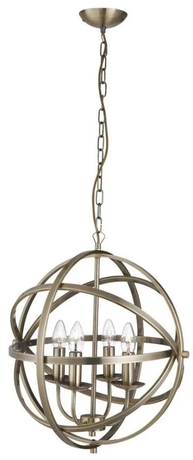 Searchlight 2474-4AB - Полилей на верига ORBIT 4xE14/60W/230V месинг