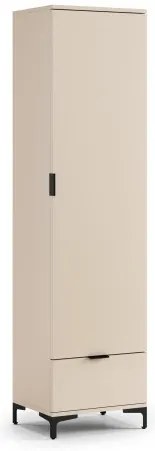 Шкаф ЛАНА SZ-50 Бежов (Шампанско) - ГАРДЕРОБ С 1 ВРАТА С ЧЕКМЕДЖЕ