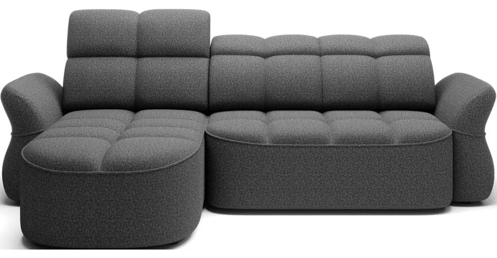 Тъмносив кадифен сгъваем/с място за съхранение ъглов диван (ляв ъгъл) Beneth – ELTAP