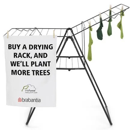 Сушилник за дрехи Brabantia Hangon 1004165, 20 м, 6 закачалки, Регулируем, Заключване за деца, Черен/мат