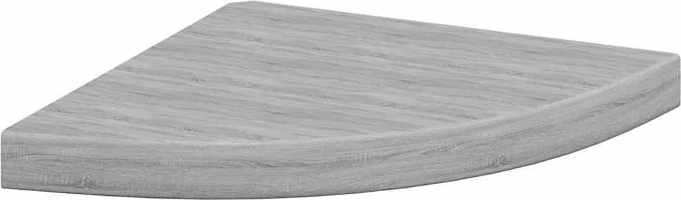 326642 vidaXL Стенен ъглов рафт, бетонно сиво, 35x35x3,8 см, МДФ