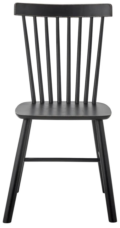 Черен трапезен стол от масивно каучуково дърво Mill – Bloomingville