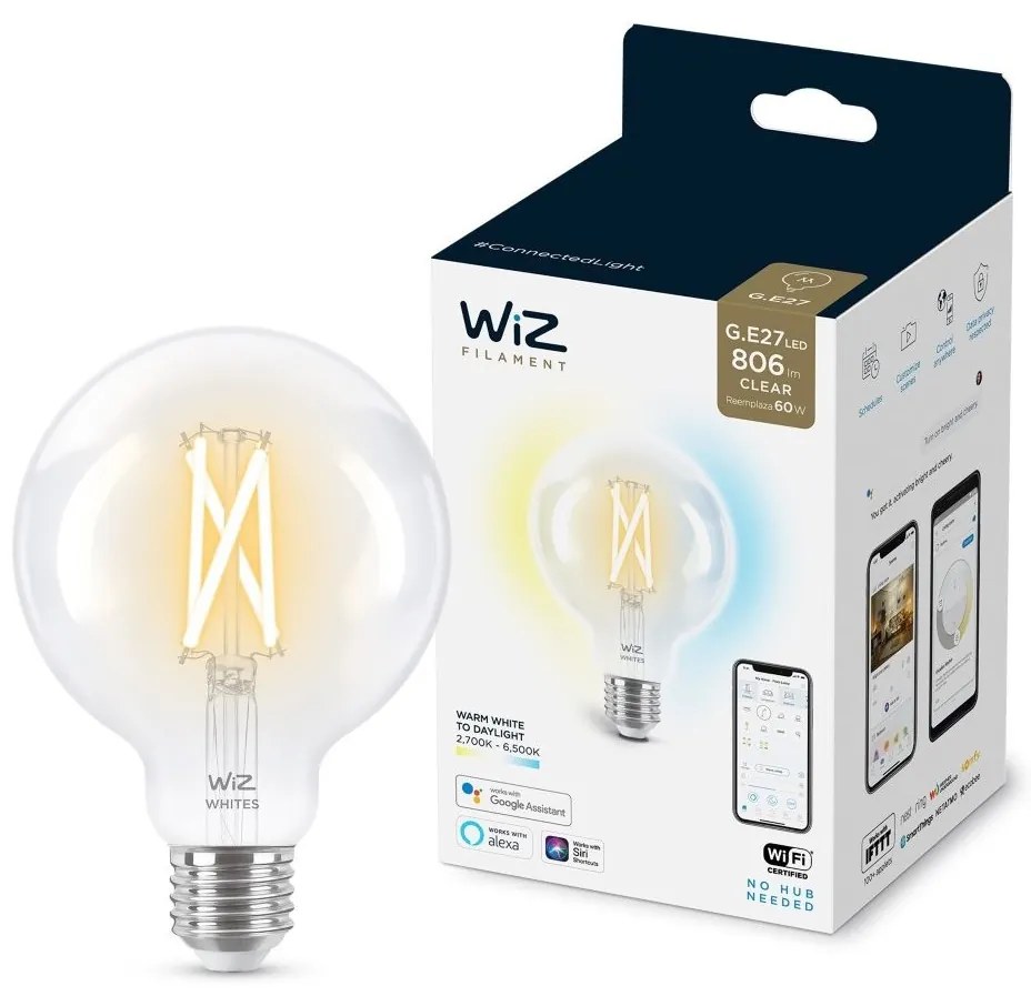 LED Димируема крушка G95 E27/6,7W/230V 2700-6500K CRI 90 Wi-Fi - WiZ