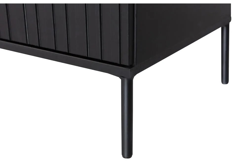 Черна маса за телевизор от масивен бор 150x56x44 cm Gravure – WOOOD