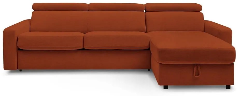 Разтегателен ъглов диван в тухлен цвят (променлив) Monaco – Bobochic Paris