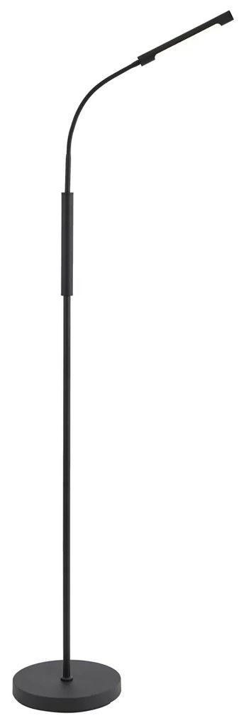 Модерна подова лампа черна вкл. LED 3-степенно димируема акумулаторна - Statler