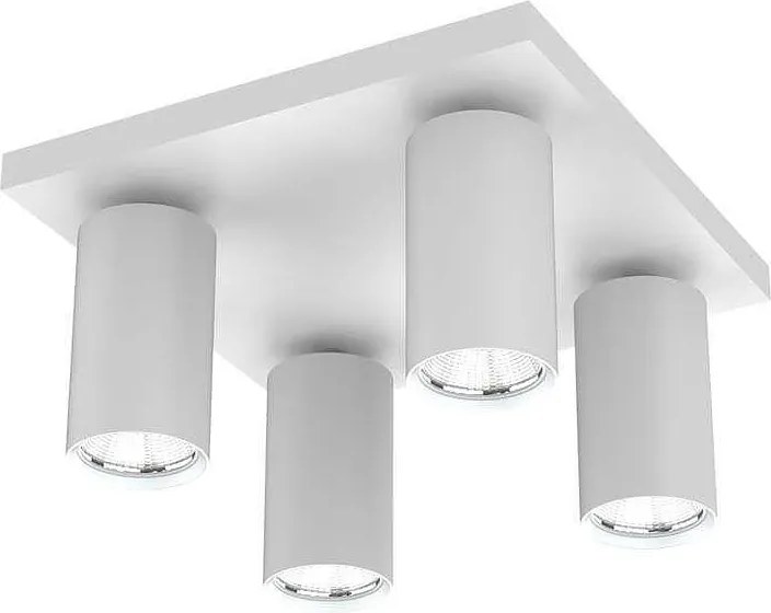 Квадратен спот за таван LUX, бял, 4хGU10