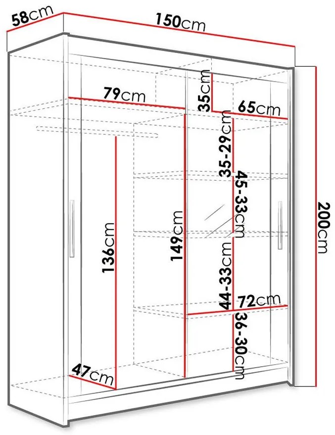Гардероб Westa VI плъзгащи се-Cappuccino