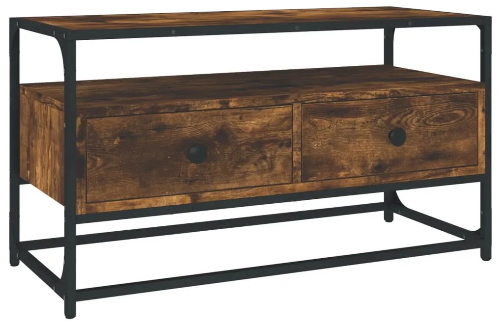 826312 vidaXL ТВ шкаф, опушен дъб, 80x35x45 см, инженерно дърво