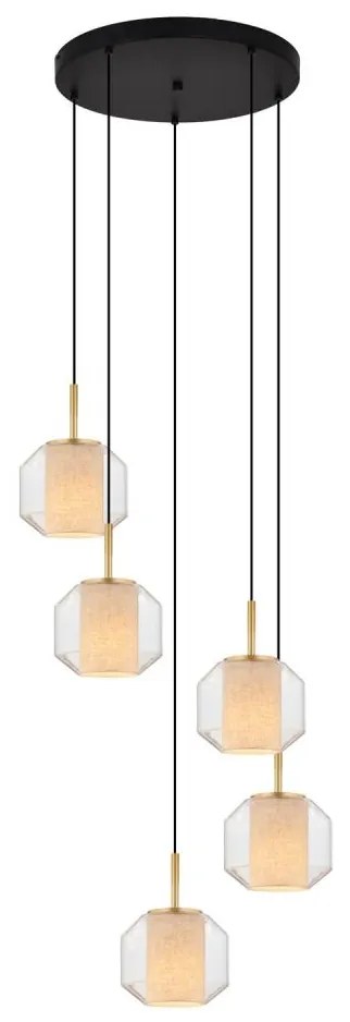Zuma Line 003064-034743 - Полилей на кабел SOLIX 5xE27/25W/230V, Ø73 см, златист/черен