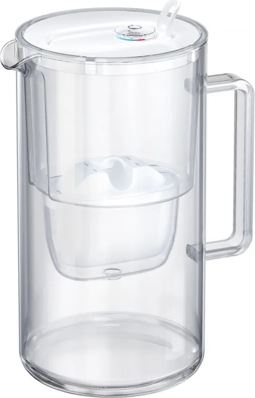 Кана за филтриране на вода Aquaphor Glass 120021, 2.5 л, Стъкло, Брояч, Филтър с магнезий, Бял