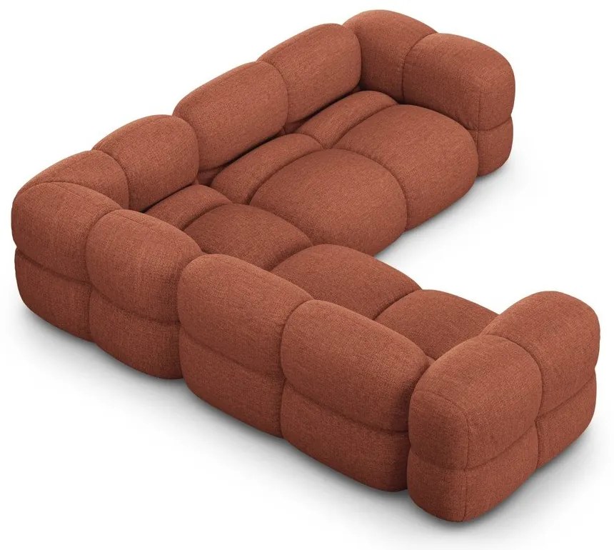 Ъглов диван в тухлен цвят Loretto – Cosmopolitan Design