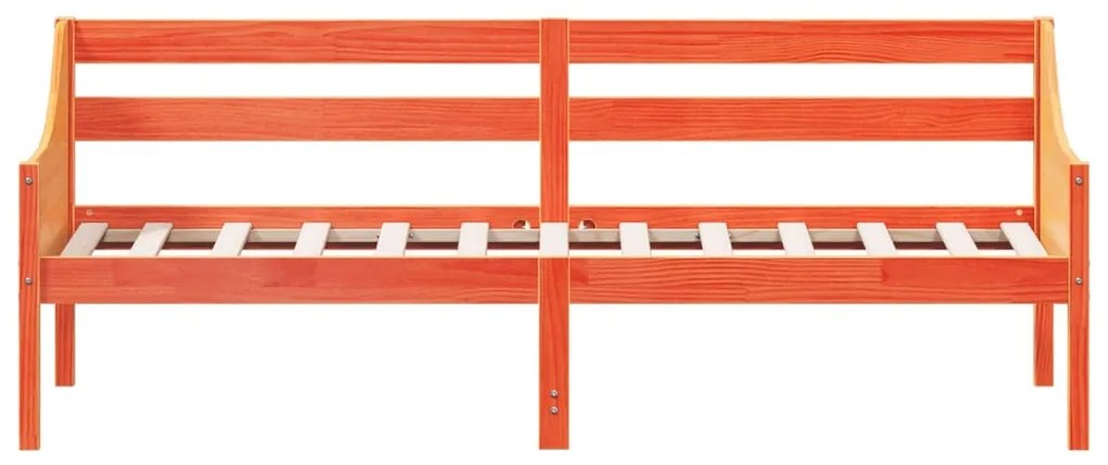 Дневно легло без матрак, восъчнокафяв, 90x200 см, бор масив